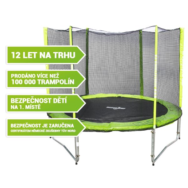 Trampolína MASTERJUMP 182 cm s vnější sítí