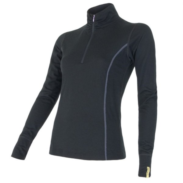 Triko dlouhý rukáv SENSOR Merino Wool Active dámské zip černé 
