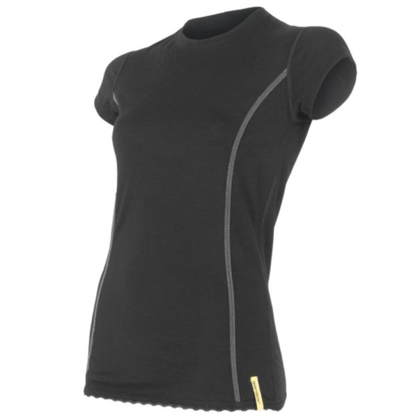 Triko krátký rukáv SENSOR Merino Wool dámské černé