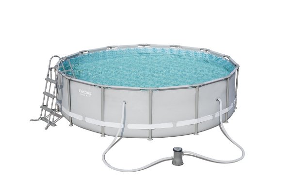 Bazén BESTWAY Power Steel 427 x 107 cm set s kartušovou filtrací - šedý