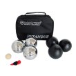 Pétanque sada MASTER 6 chromovaných a černých koulí obal nylon