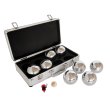 Pétanque sada MASTER 8 chromovaných koulí F.I.P.J.P. v hliníkovém kufru