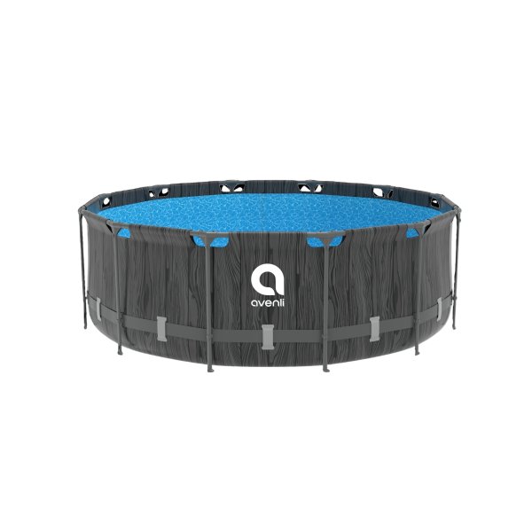 Bazén Steel Super Black Wood AVENLI 366 x 100 cm