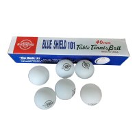 Míčky na stolní tenis SHIELD 101 - 40 mm 6 ks - bílé