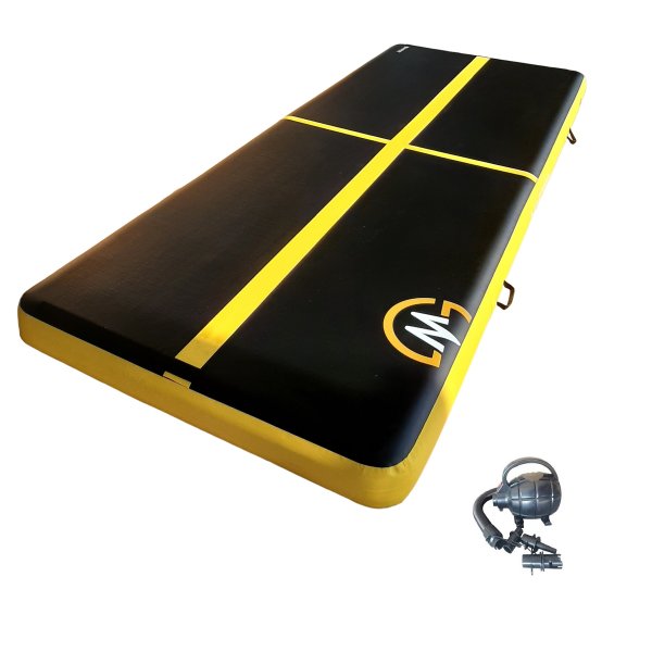 Airtrack MASTER nafukovací žíněnka 400 x 150 x 20 cm - černá - žlutá - 2. jakost