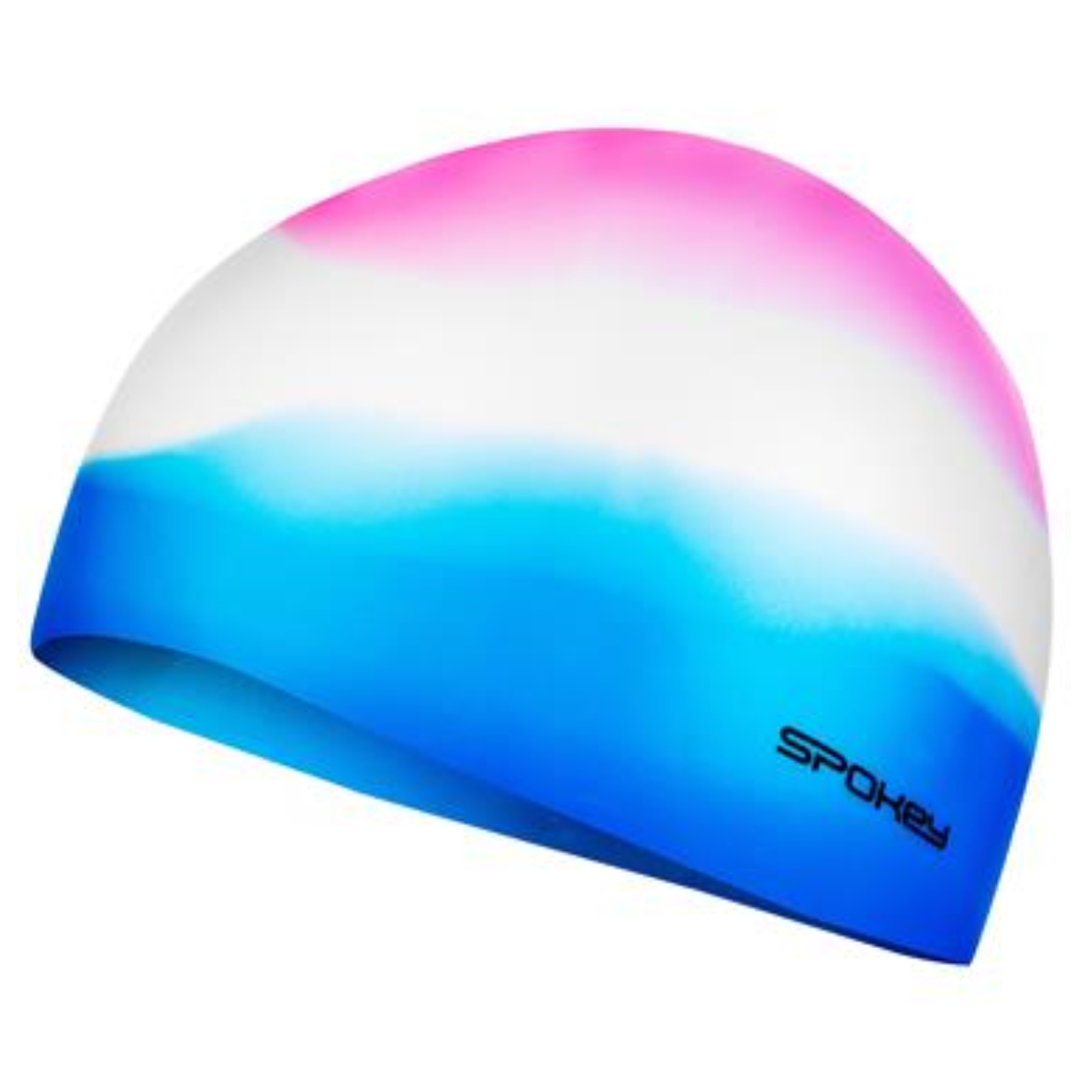 Plavecká čepice SPOKEY Abstract - růžovo-bílo-modrá