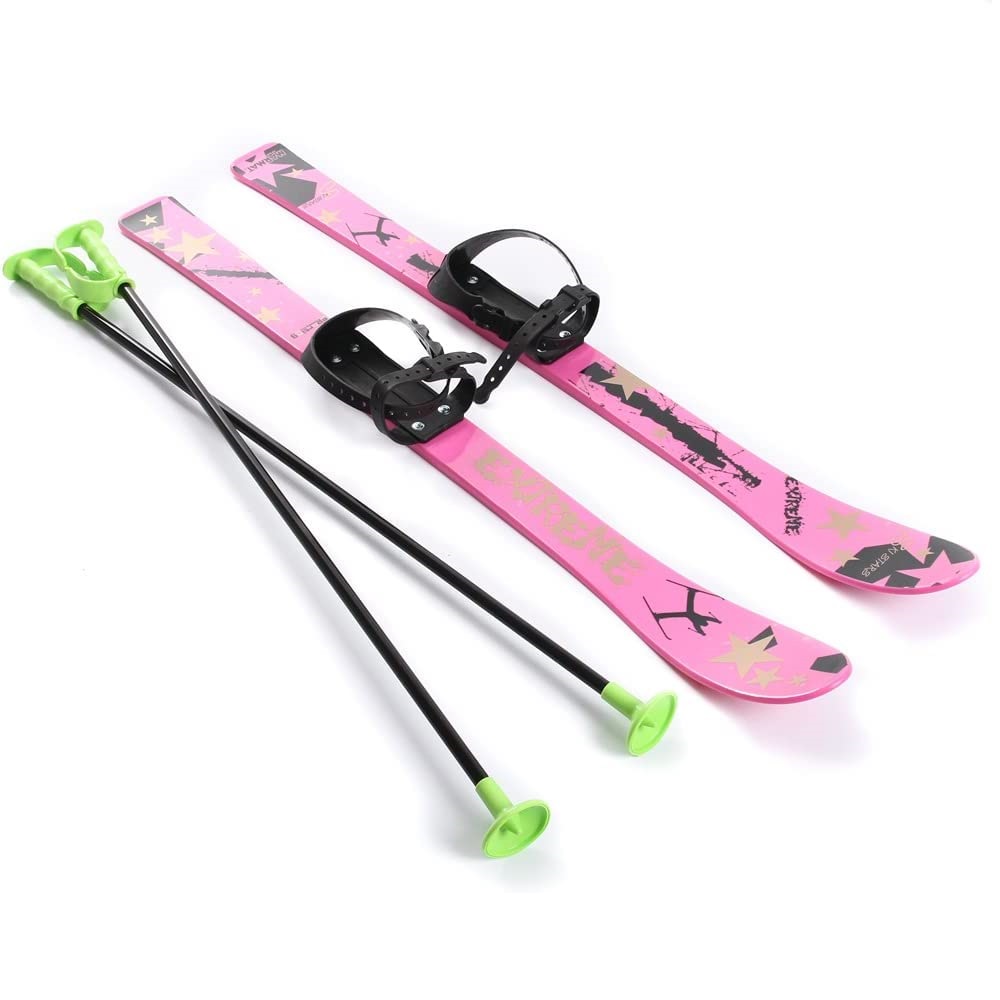 Baby Ski 90 cm - detské plastové lyže - ružové