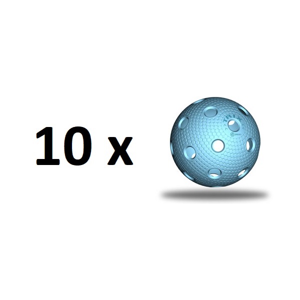 Levně Florbalový míček TRIX IFF - azurový - 10 ks