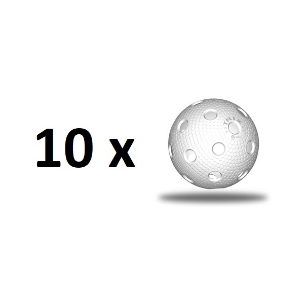 Levně Florbalový míček TRIX IFF - bílý - 10 ks