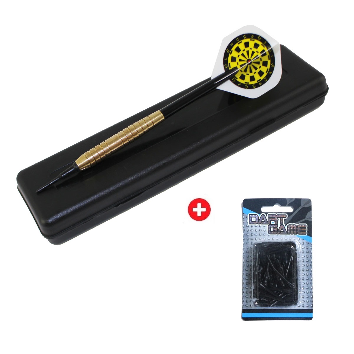 Levně Akční set - šipky MASTER Virgin Brass 3ks - softip 18g + 50 ks hrotů MASTER Keypoint soft 2ba