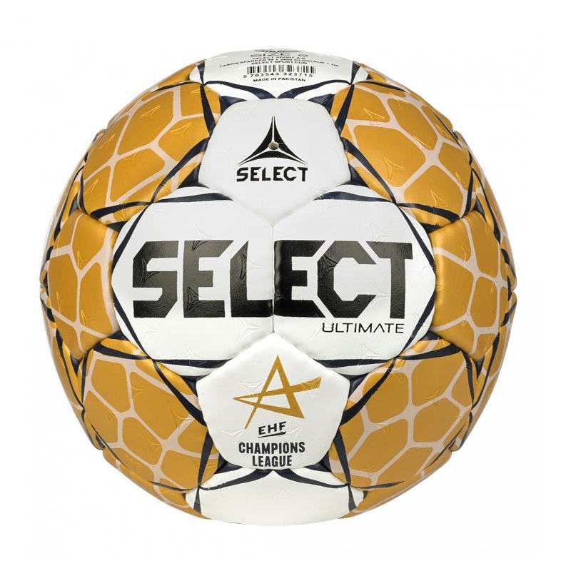 Levně Házenkářský míč SELECT HB Ultimate EHF Champions League 3 - bílo-zlatá