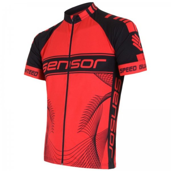 Dres kr. ruk. SENSOR Team pn. erveno-ern - vel. M