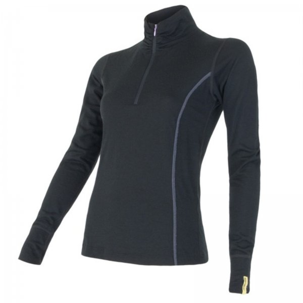 Triko dl. ruk. SENSOR Merino Wool Active dm. zip ern - vel. XL