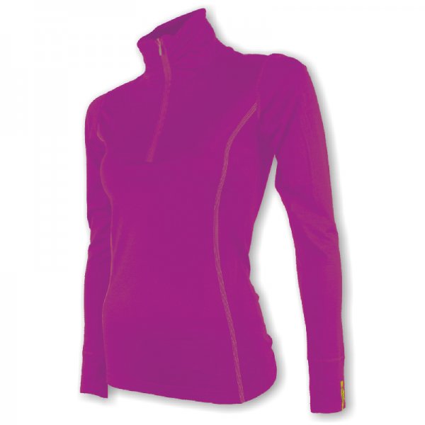 Triko dl. ruk. SENSOR Merino Wool dm Active XL lilla zip