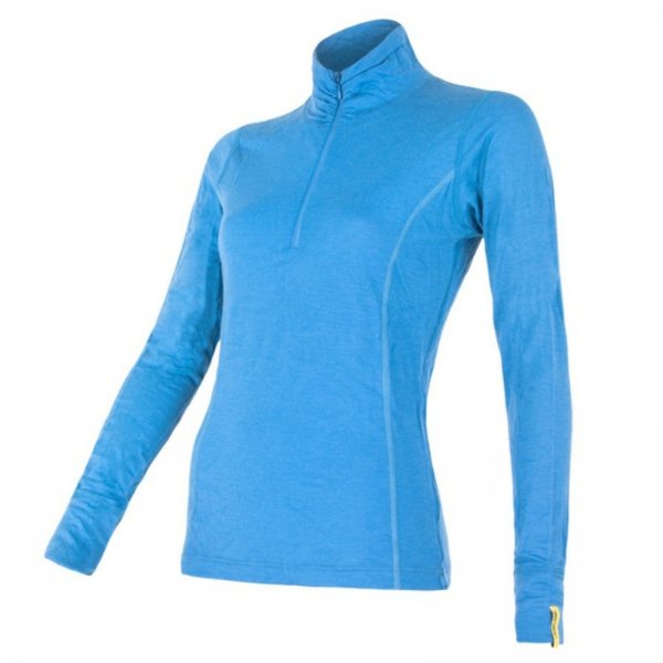 Triko dl. ruk. SENSOR Merino Wool Active dm. zip modr - vel. XL