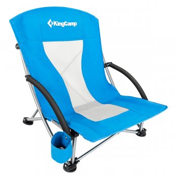 Kemping skládací židle KING CAMP Deluxe s opěrkami ocel - modrá