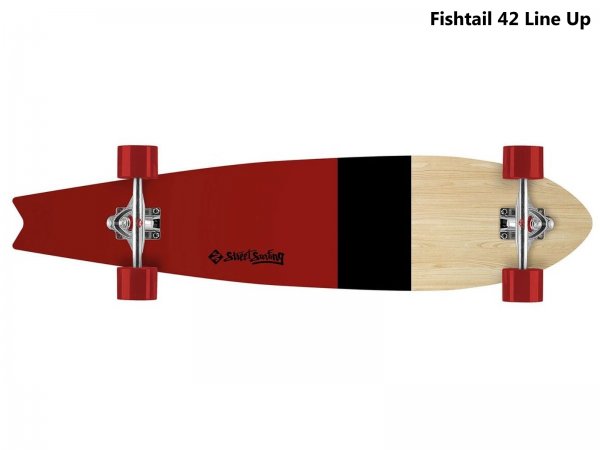 Longboard STREET SURFING Fishtail 42 Line Up - vnovo/ern pruh