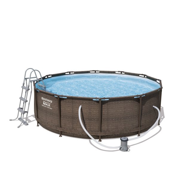 Bazén Steel Pro Max Deluxe 366 x 100 cm set s kartušovou filtrací - hnědý