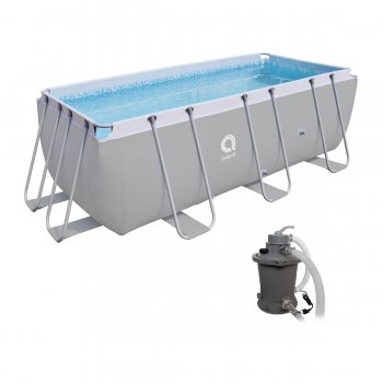 Bazén s pevnou stěnou Passaat Grey 400 x 207 cm set s pískovou filtrací