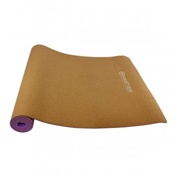 Podloka na cvien MASTER Yoga 4 mm - 183 x 61 cm - korkov - fialov