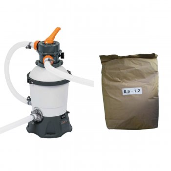 Pskov filtrace BESTWAY Standard prtok 3.028 l/h + filtran psek 25 kg