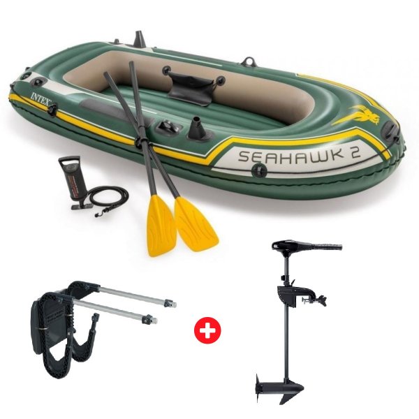 Akn set - nafukovac lun INTEX Seahawk 2 s elektrickm motorem MASTER 24 LBs + drk motoru