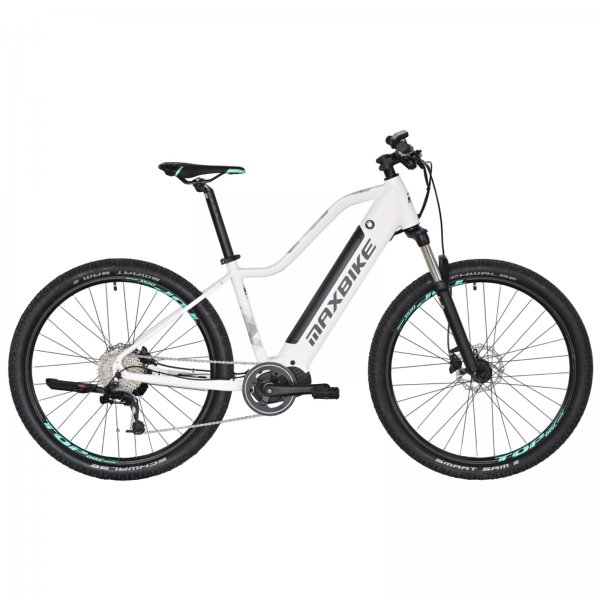 Horské elektrokolo MAXBIKE Torvi 27.5 bílo-černé - vel. rámu 16,5