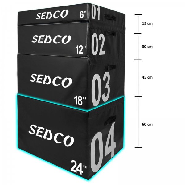 Tréninkový plyo box SEDCO 04 Soft Black 90x75x60 cm