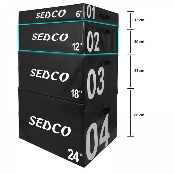 Trninkov plyo box SEDCO 02 Soft Black 90x75x30 cm