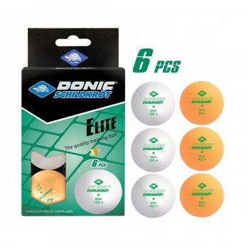 Mky na stoln tenis DONIC Elite TT-Ball * 6ks - bl a oranov