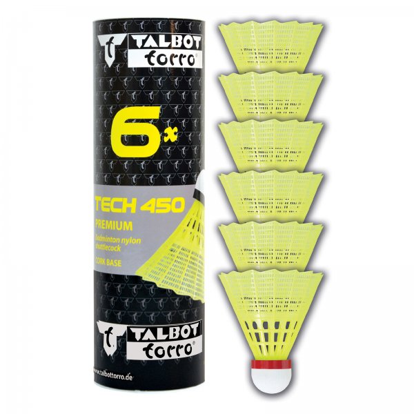 Badmintonov mky TALBOT TORRO Tech 450 Fast 6ks - lut