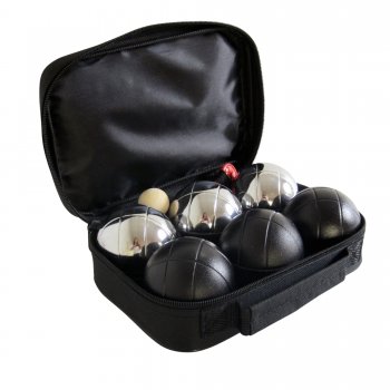 Petanque sada MASTER 6 chromovanch a ernch koul obal nylon