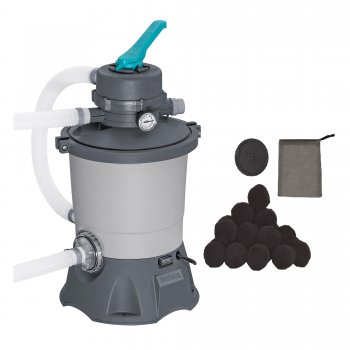 Akn set - pskov filtrace BESTWAY Standard Evo prtok 3.596 l/h + filtran npl Carbon Fiber Ball 400g